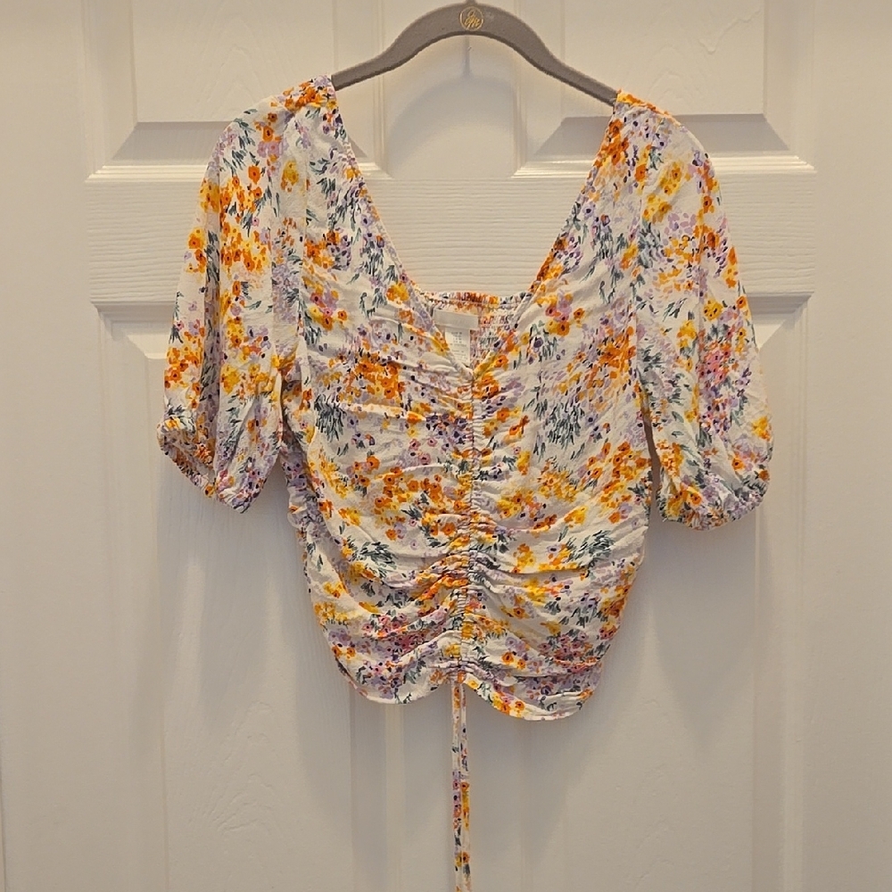 Floral Ruched Women's Top